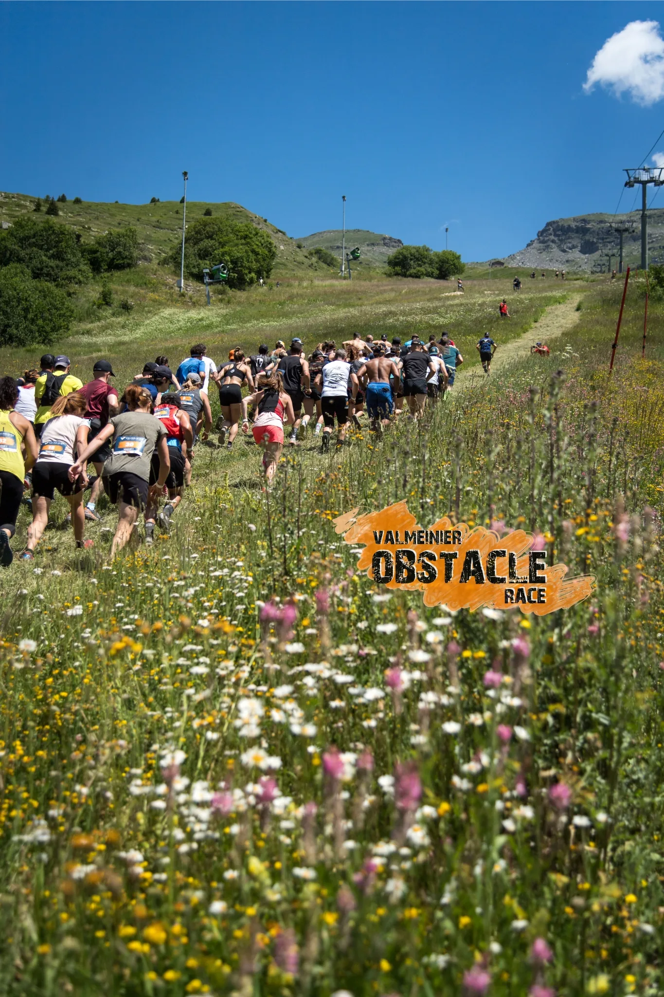 Départ de la Course d'Obstacles adulte, au départ du télésiège Pre Aynard à Valmeinier