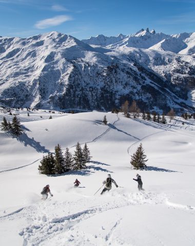 Ski hors piste de printemps à Valmeinier